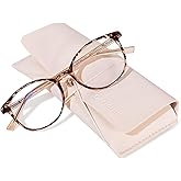 OPTOFENDY TR90 Reading Glasses for Women, Fashion Round Blue Light Blocking Computer Readers with Anti Eyestrain & UV Glare