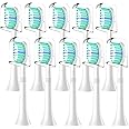 WEQNNM Replacement Toothbrush Heads Compatible with Philips Sonicare:10 Pack Professional Electric Brush Heads for 4100 6100 &More Snap-on Handles