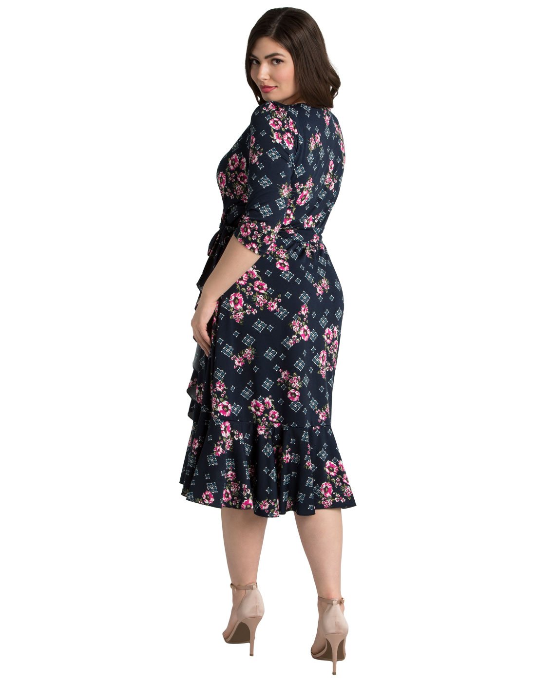 Kiyonna Women's Plus Size Flirty Flounce Wrap Dress