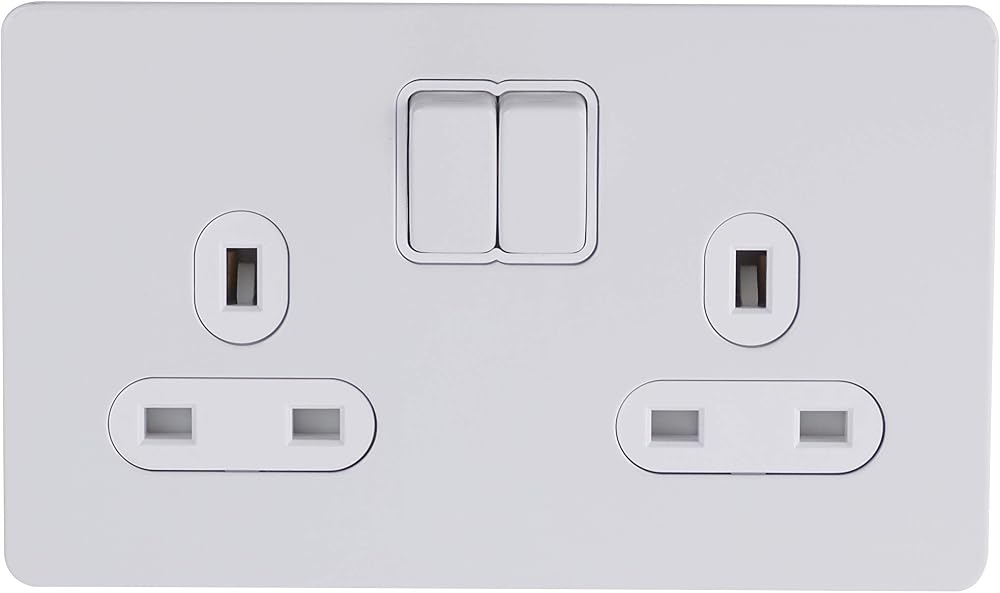 Schneider Electric Screwless White Double Switched Socket 13A