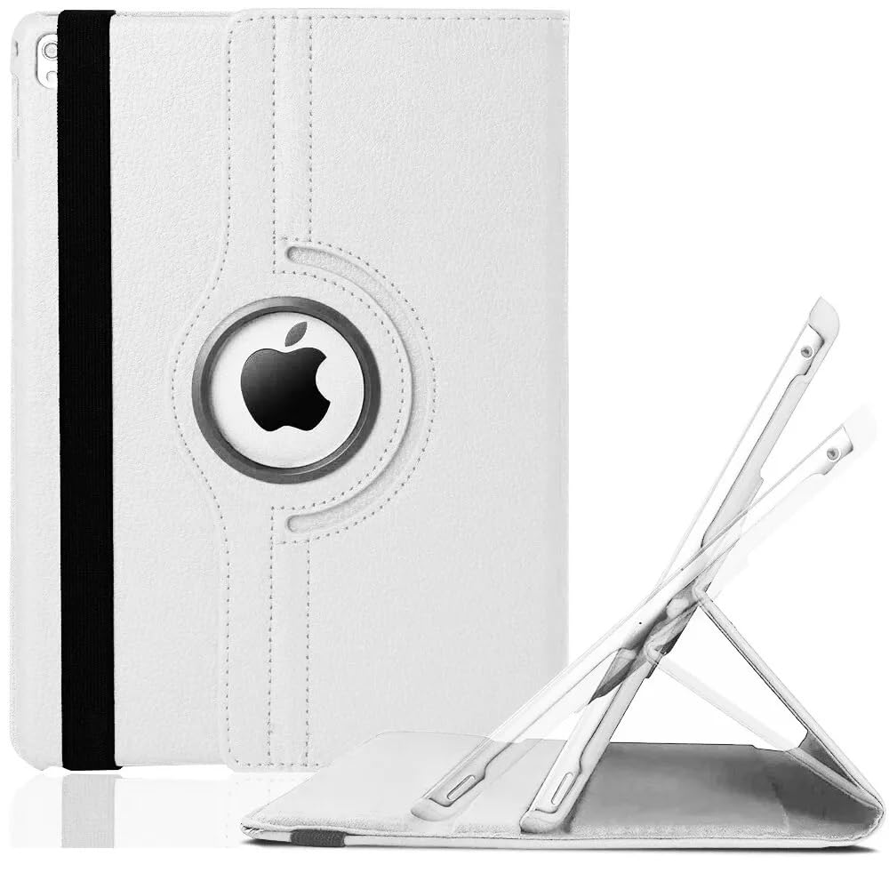 World Biz 360 Rotation Case for iPad Pro 12.9" (2015-2017) (1st / 2nd Generation) Shockproof PU Leather Book Style Flip Folio 360° Rotating Protection Cover With Folding Stand Function (White) — image 1