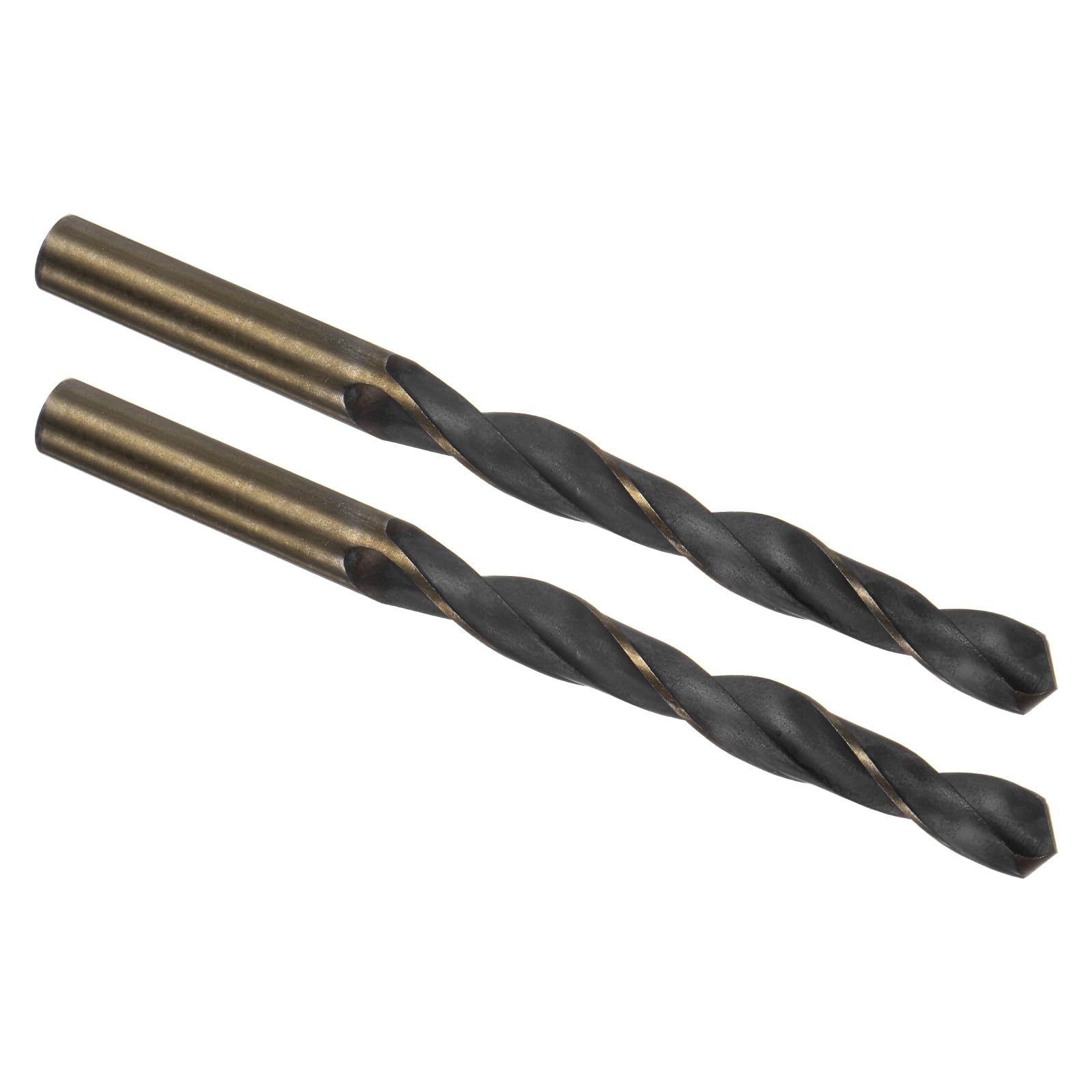Kozelo 2PCS Twist Drill Bit - [10mm/0.39"] Titanium & Nitride Coated High-Speed Steel Round Shank Jobber Bit Set Black Gold for Metal Wood Plastic Steel Use, 90mm/3.54" Blade Length — image 1