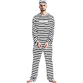 Halloween Prisoner Men Costume: Jail Adult Inmate Role Play