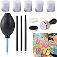 57 Pieces Ink Blower Applicator Tool Sets for Card Making Detailed Ink Blending Brushes,Ink Paints Mixing Blending Tool Mini Round Foam Refills, for Scrapbooking Craft Painting Drawing Tools Arts