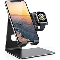 Stand for Apple Watch Phone Holder 2 in 1 : Lamicall Desktop Phone and iWatch Charging Station Dock Stand Holder…