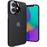 ONES for iPhone 12/12 Pro Case, Matte Black Phone Case, Translucent Hard PC Cover & Black Silicone Bumper, Military Grade, Shockproof Airbag, Anti-Yellow, Scratch-Resistant, Thin Case