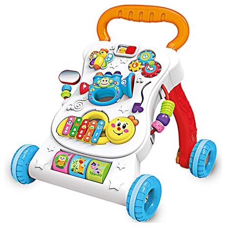 Meen Baby Walker, Multi-Funktion Früherziehung Puzzle Walker Geschwindigkeit Einstellbar Anti-Überschlag 7-18 Monate Baby Wal