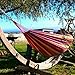 Enkeeo Outdoor Cotton Hammocks Double 2 Person 330lbs Portable Compact Travel Camping Hammock with Tree Ropes and Carry Bag for Patio Yard Garden Beach