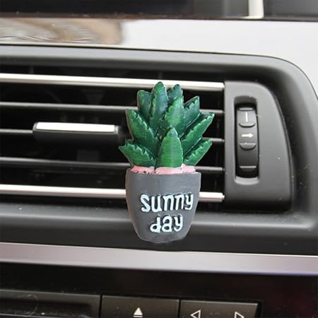 Amazon Ygmoner 車用ベントクリップ エアフレッシュナー 植物 サボテン トマト デコレーション グリーン Mgygs 車用芳香剤 車 バイク