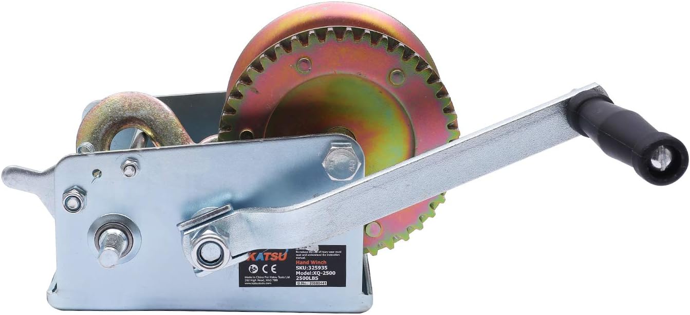 325935 1100KG Hand Gear Strap Car Boat Trailer Jet Ski Webbing Wire Winch 2500LB - Image 4