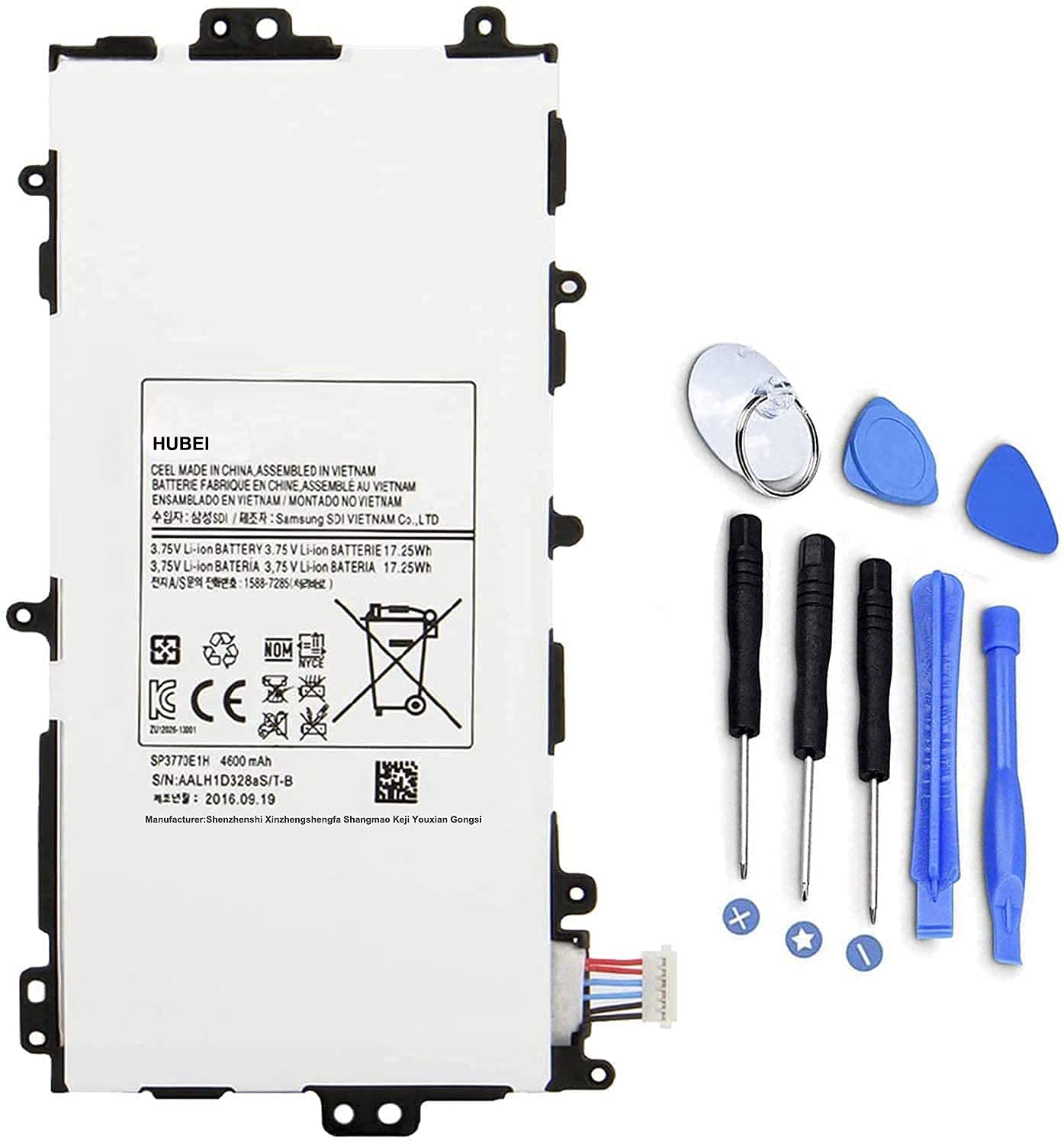 SP3770E1H GH43-03786A Tablet Battery Replacement for Samsung Galaxy Note 8.0 inch N5100 N5110 N5120 GT-N5100 GT-N5110 GT-N5120 3G 4G LTE Wifi SGH-I467 I467ZWAATT (3.75V 4600mAh 17.25Wh)