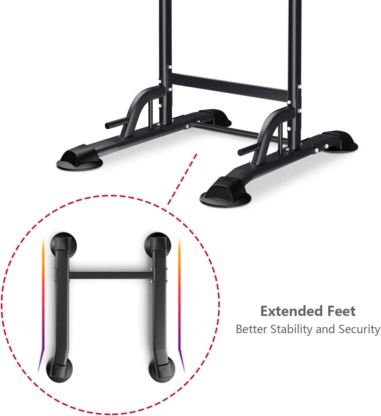 ZENOVA Power Tower Pull Up Bar Station - Dip Stand Pull up Tower Height Adjustable Strength Training Equipment for Whole Body Workout : Sports & Outdoors