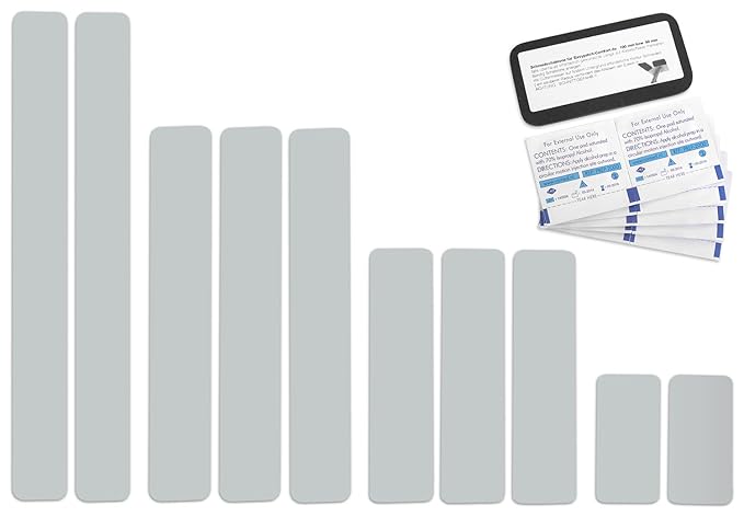 Selbstklebende Planenreparatur Tapes | 10 teilig | Easy Patch Comfort 50mm | Für Zelte, Planen uvm. | Lichtgrau RAL 7035