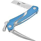 CUDA Marlin Spike Saltwater Corrosion Resistant Fishing Lockable Folding Knife with Partially Serrated Blade & Non-Slip Scale Pattern Grip
