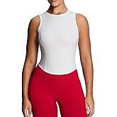 Aoxjox Women's Sleeveless Tank Tops GEO Workout Gym Yoga Curve Longline Crop Top