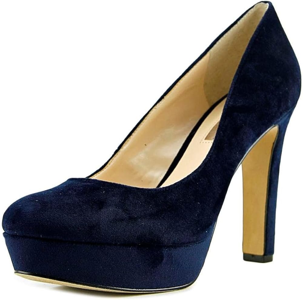 blue velvet platform heels