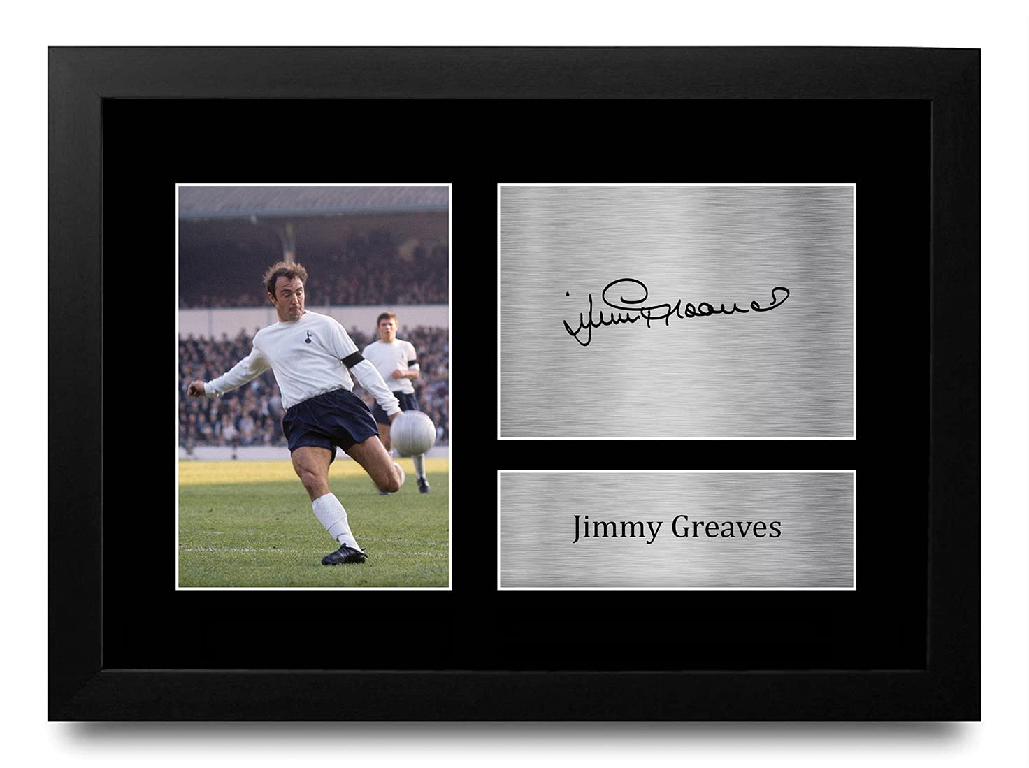 HWC Trading FR A4 Jimmy Greaves Tottenham Hotspurs Spurs Gifts Printed Signed Autograph Picture for Football Fans and Supporters - A4 Framed