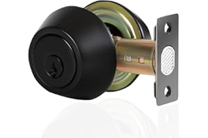 Double Keyed Deadbolt Lock - Keyed on Both Sides, 2-Way Adjustable Cylinder Deadbolt 3 Keys Interior& Exterior Dead Bolt Lock