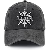 Fxbwhtey Captain Hat for Men Women, Embroidered Adjustable Washed Cotton Outdoor Boat Baseball Cap