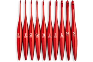 Furls Crochet Hook, Limited Edition Red Streamline Metal, Ergonomic Handle Crochet Hooks 7" (Red Streamline Metal, H - 5.00mm)