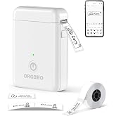 ORGBRO Label Maker Machine with Tape, X1 Bluetooth Mini Label Printer | Fits Pre-Cut &amp; Continuous Waterproof Label, Rich Templates APP, Inkless, Portable Sticker Maker, for School, Home, Office