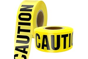 CH HAICHENG 2 Pack Yellow Caution Tape, 3" x 1000ft Halloween Caution Tape Roll, Construction Tape for Danger Hazard Areas Crime Scene Halloween Party Decorations
