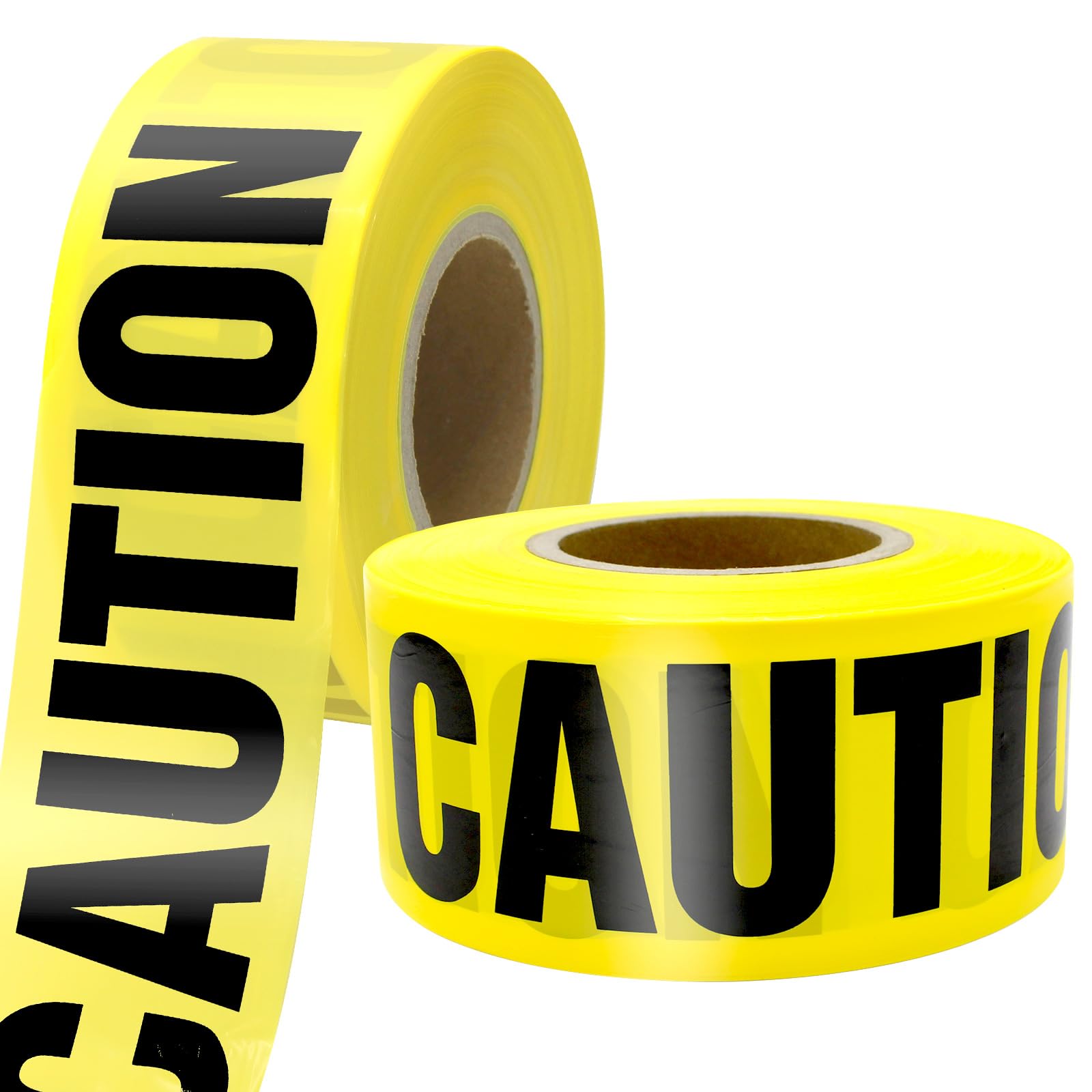 Photo 1 of CH HAICHENG 2 Pack Yellow Caution Tape, 3" x 1000ft Halloween Caution Tape Roll, Construction Tape for Danger Hazard Areas Crime Scene Halloween Party Decorations