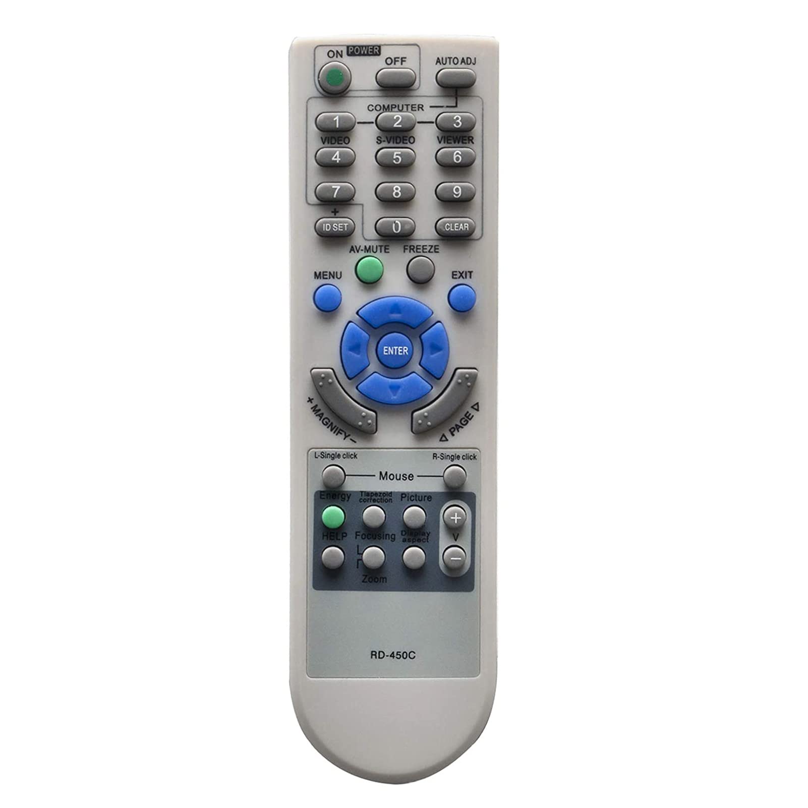 VINABTY RD-450C sub RMT-PJ31 Replacement Remote Compatible with NEC Projector LT150Z LT170 LT180 LT180+ LT220 LT240 LT240K LT245 LT260 LT260K LT265 LT280 LT30+ LT37 LT37+ LT375