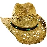 Western Cowgirl Hat with clear Beads by Dorfman Pacific, Neutral,One Size