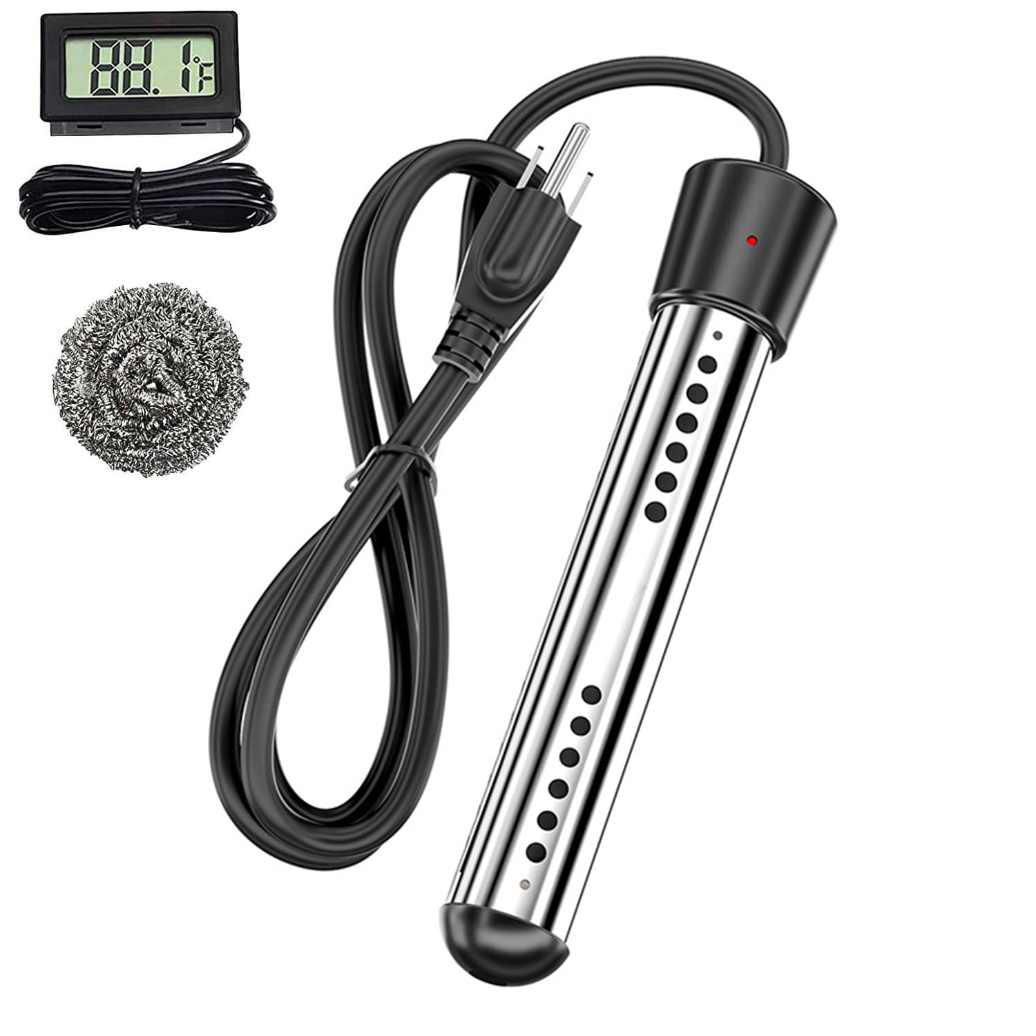 Photo 1 of Bath Water Heater 2000W Immersion Electric - Portable Bucket Heater w/Digital LCD Thermometer, Submersible Water Heater for Bathtub, Pool, Camping & Hot Tubs ? (Black)