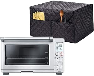 decwang Heavy Duty Heat-Resistant Waterproof Dustproof Microwave Oven Grill Cover 17X16X10.6inch Protector Hood with 2 Pockets Rain Dust Ultraviolet Ray Protective