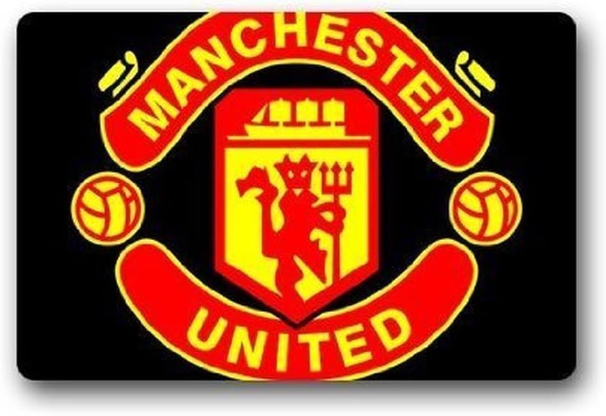 Our Iris Welcome Manchester United ManUtd MUFC Decorative Doormat Indoor/Outdoor Doormat Non-woven Fabric Non Slip Shower/Floor/Bathroom Mat Decor 23.6(L) x 15.7(W)