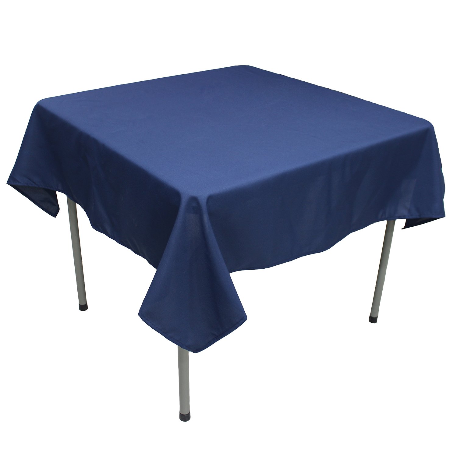KaitatsuSen Square Polyester Fabric Tablecloth, Navy Blue, 150x150 cm
