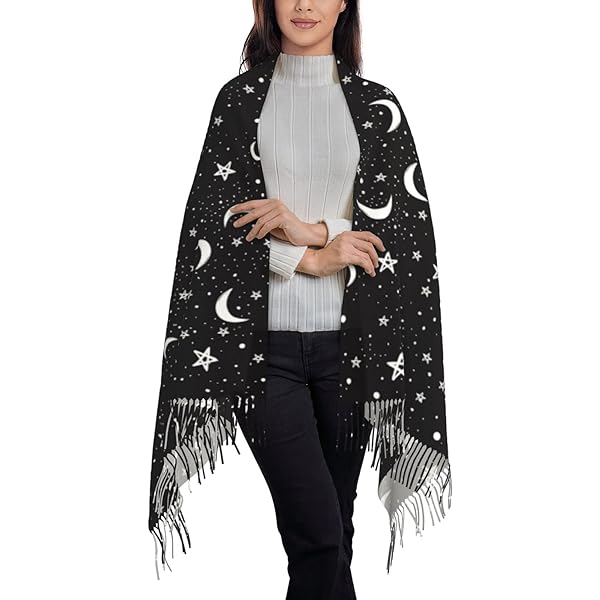 Bagea-Ka Moon Space Planet Stars Galaxy Universe Pattern Scarf
