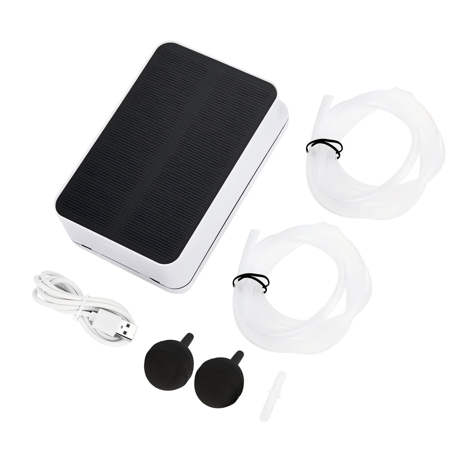 VIFERR Solar Pond Aerator 3 Modes Solar Powered Pond Air Pump Oxgenator Aerator with Aquarium Oxygen Pipe Air Stone for Aquarium Fish Tank Garden Pond