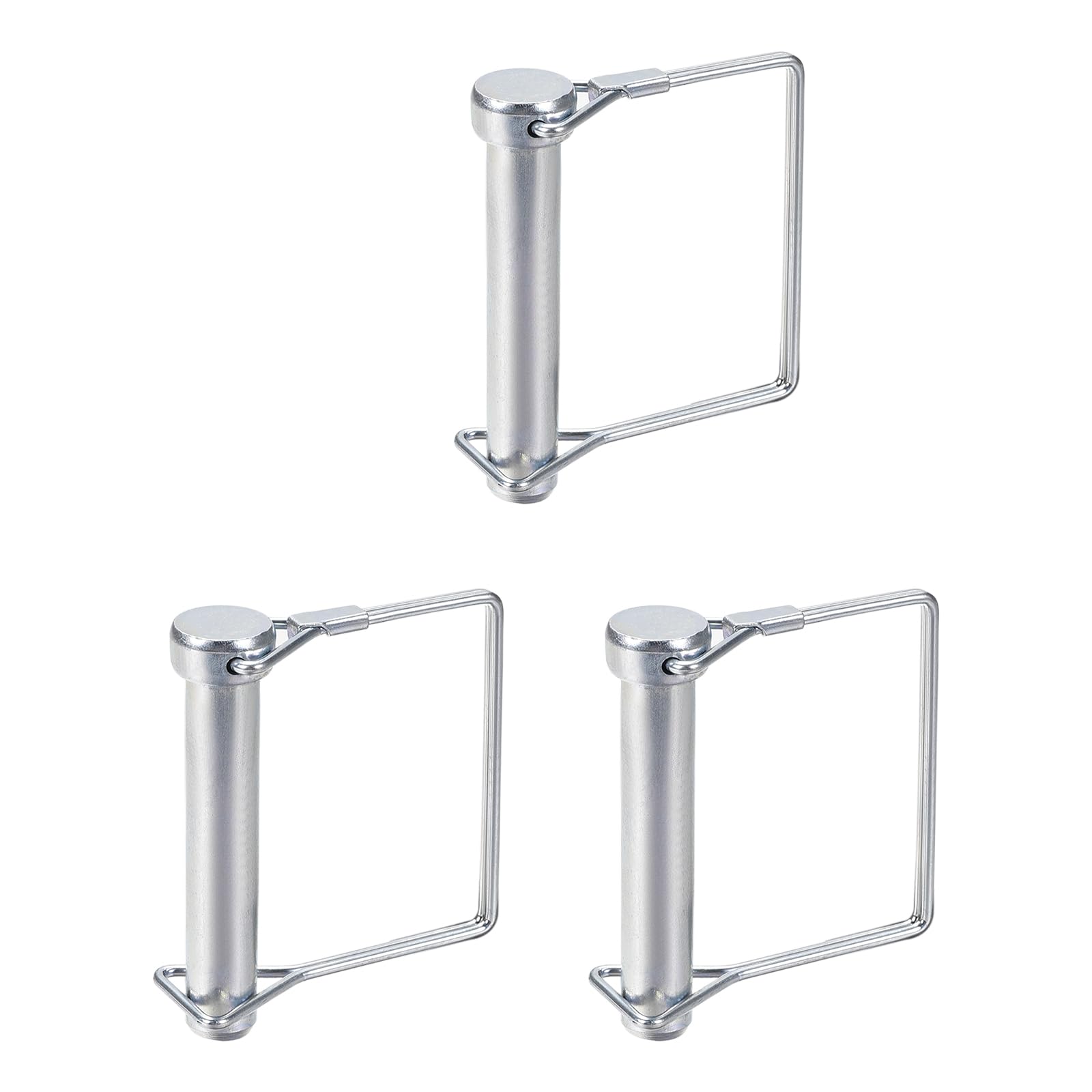 DTGN 12mm x 65mm (DxL) Shaft Locking Pin - 3Pack - Good for Farm Trailers Lawn - Carbon Steel Square Trailer Coupler Pin - Silver Tone