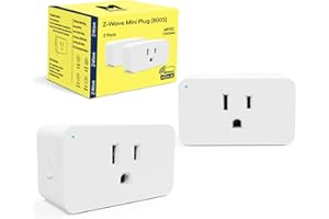 Minoston 800 Zwave Plug Smart Outlet Switch LR, Z-Wave hub Required, Bult in Zwave Repeater, Compatible with SmartThings, Hubitat, Wink, Compatible with Alexa Google Assistant, White, 2 Pack (MP31Z)