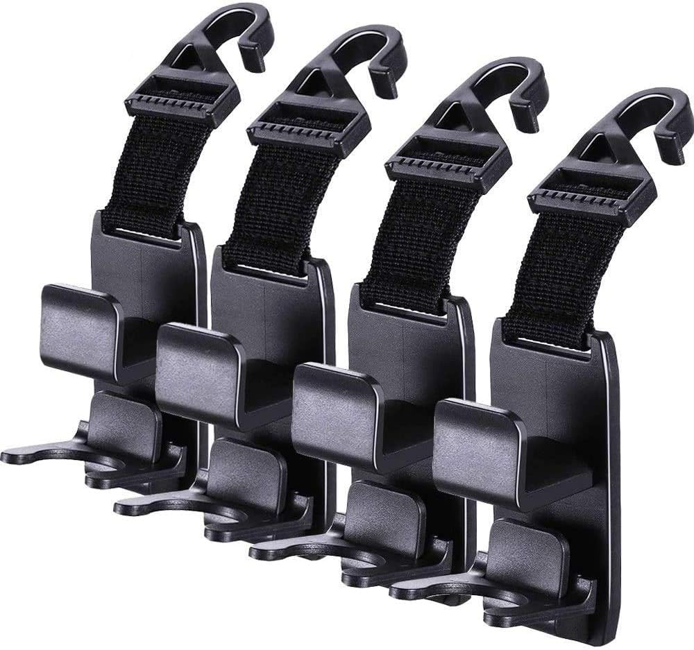 4Pack Car Hooks for Purses and Bags,Cars Water Bottle and Purse Holder Hook,Back Seat Headrest Hooks Car Organizer Accessories Interior