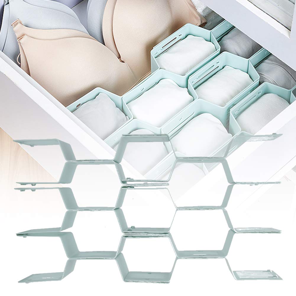ZJchao 12 Slots Drawer Divider Storage Box for Underwear Socks Household Classification Organizer Drawer Partition Organizer(Light blue)