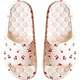 SHENHE Women's Cherry Print EVA Slippers Non Slip Open Toe Bedroom Beach Slide Slippers