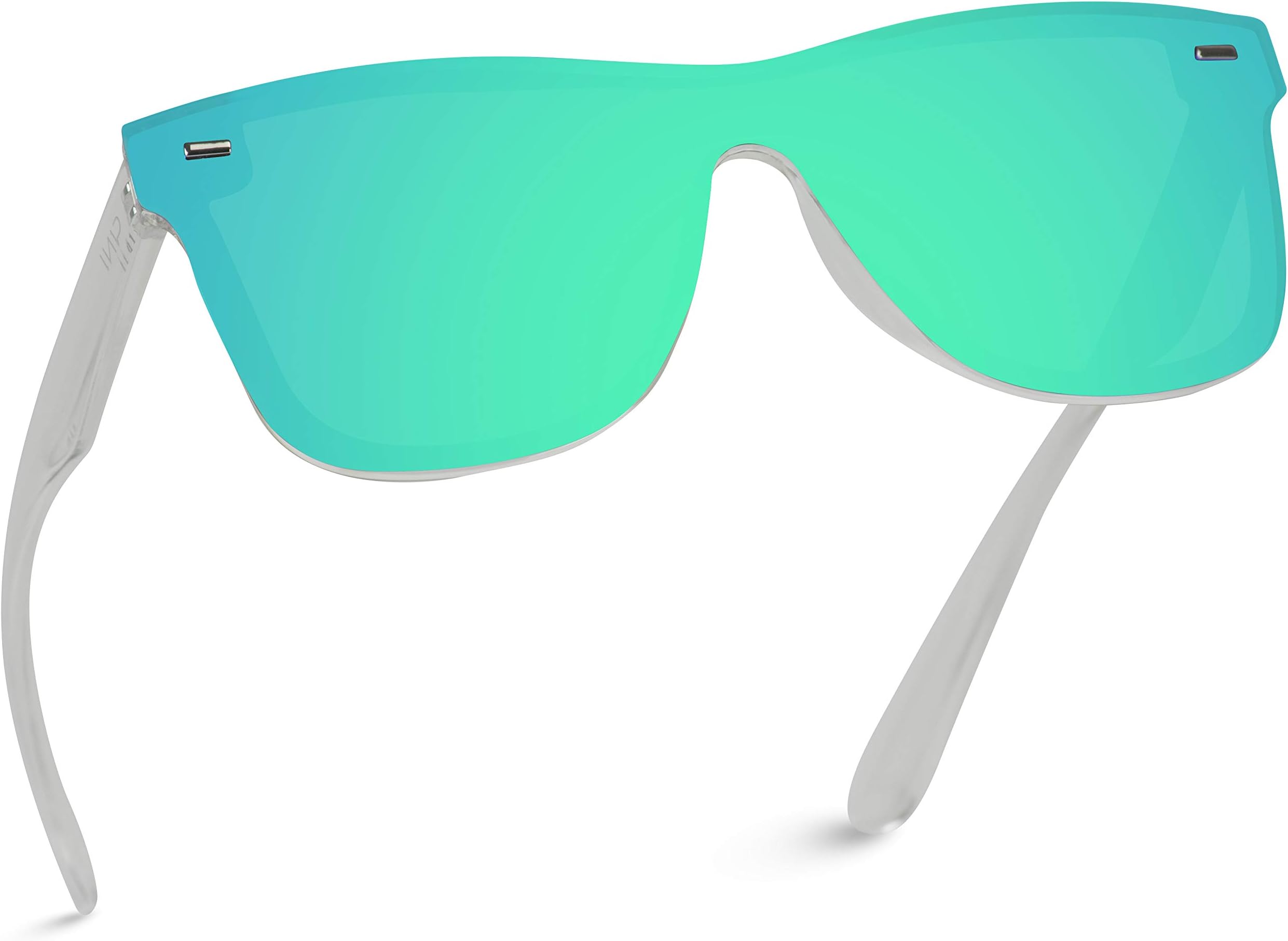 Polarized Full Mirror Flat Lens Square Modern Sunglasses