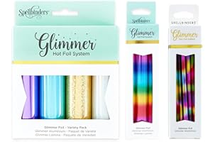 GRRL FRIDAY Glimmer Foil - Spellbound Variety, Rainbow Confetti & Mini Rainbow Stripe - 6 Rolls of hot foil
