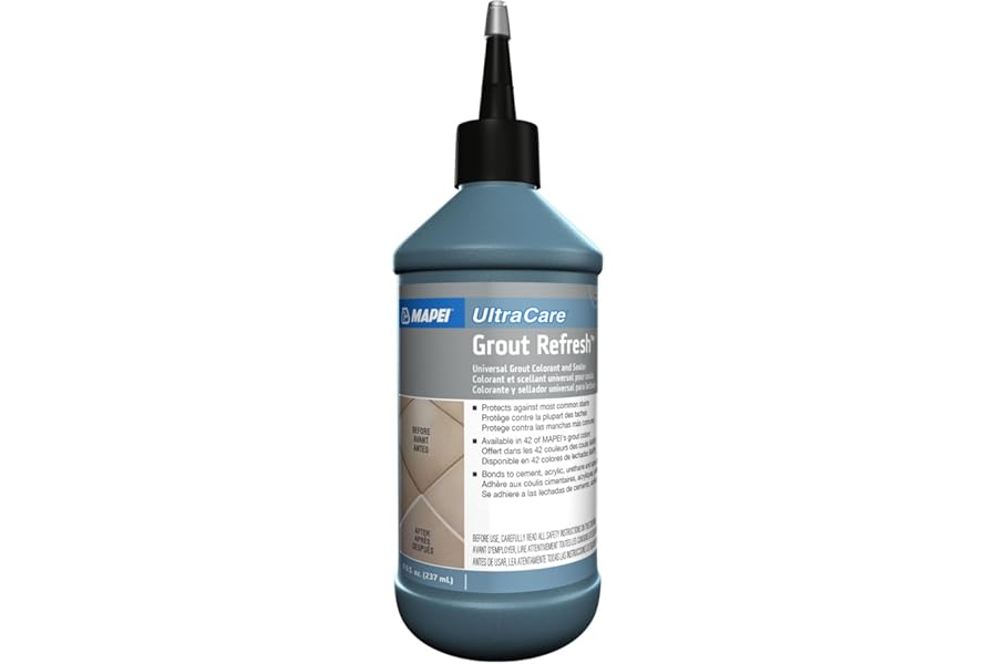 MAPEI UltraCare Grout Refresh, Universal Grout Colorant & Sealer, 8 oz Bottle – Easy Grout Restoration & Protection, 5047 Charcoal