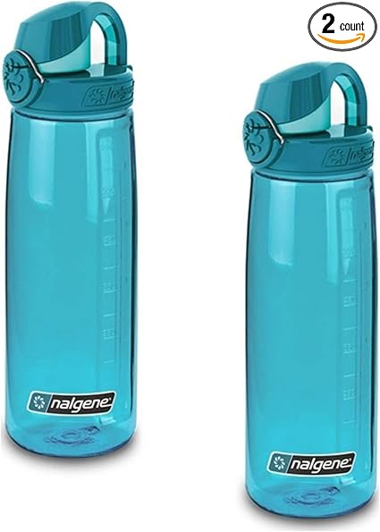 Amazon Com Nalgene On The Fly 24 Oz Water Bottle Blue W Glacial Blue Cap 2 Pack Sports Outdoors