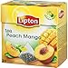 Lipton Black Tea - Peach Mango - Premium Pyramid Tea Bags (20 Count Box) [PACK OF 3]