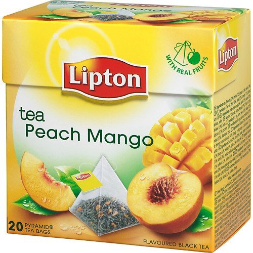 Lipton Black Tea - Peach Mango - Premium Pyramid Tea Bags (20 Count Box) [PACK OF 3]
