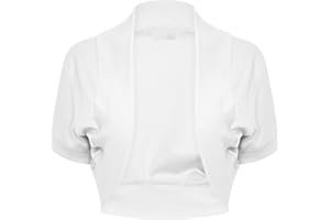 Loxdonz Girl's Short Sleeve Shrug Childrens Kids Cotton Cardigan Bolero Shrug Jacket