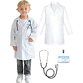 Liberry Doctor Kit for Toddlers 3 4 5 Years Old, Pretend Play Doctor Costume for Kids, Dress Up Nurse Coat with Real Stethoscope for Boys Girls Gift