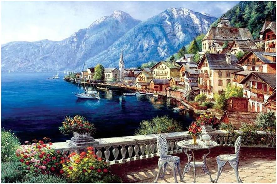 Kinlene Beautiful Nature Romantic Cottage Interesting Art Jigsaw Puzzle, 1000 piece for Adults Kids, Puzzle Sets for Family Cardboard Puzzles Games Brain Challenge Puzzle Personalized