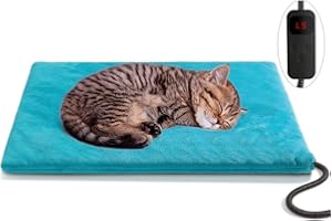 stohot Outdoor Pet Heating Pad for Dog & Cat, Extremely Waterproof Heated Cat Bed Mat with 5 Timers & 6 Temp Adjustable, Heater Warming Blanket for Dog Cat House Whelping Box